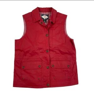 Vintage Ralph Lauren Naval Supply Co Wax Coated Red Snap Vest Petite Small